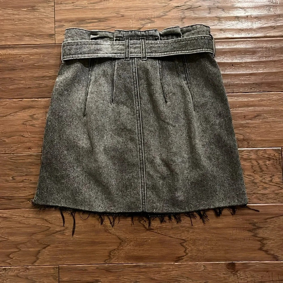 We The Free Black Denim Mini Skirt with Tie Size 26 - Picture 5 of 9